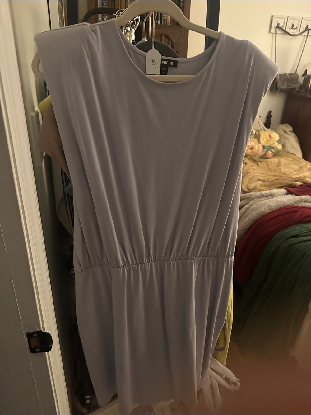 Express Light Lavender Sleeveless Midi Dress